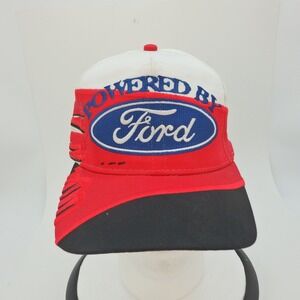 Ford Powered By Ford Racing Embroidered Baseball Cap White Red Black
